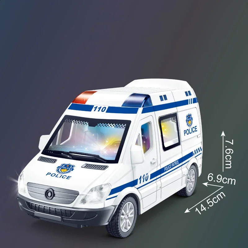 1 32 Mini Car Diecast Ambulance FireTruck Policecar Model Sound And Light Vehicle Simulation Collection Gifts Toys Boys 250826