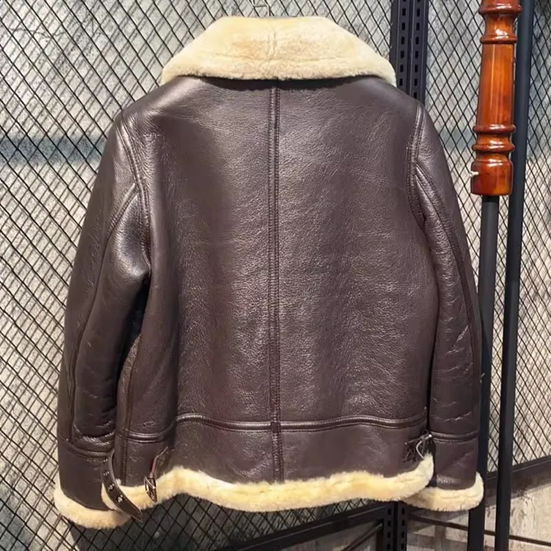 CC SHop Genuine leather jacket with furWinter warm women 100 shearling coatStreet sheepskin wool jackets 250826