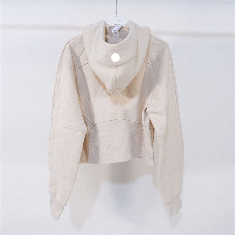 Women Half Zipper Jackets Autumn l lemonity Jacket Hoodies Sweatshirt Yoga Jackets Ladies Sport thick Loose Short Style With Fleece