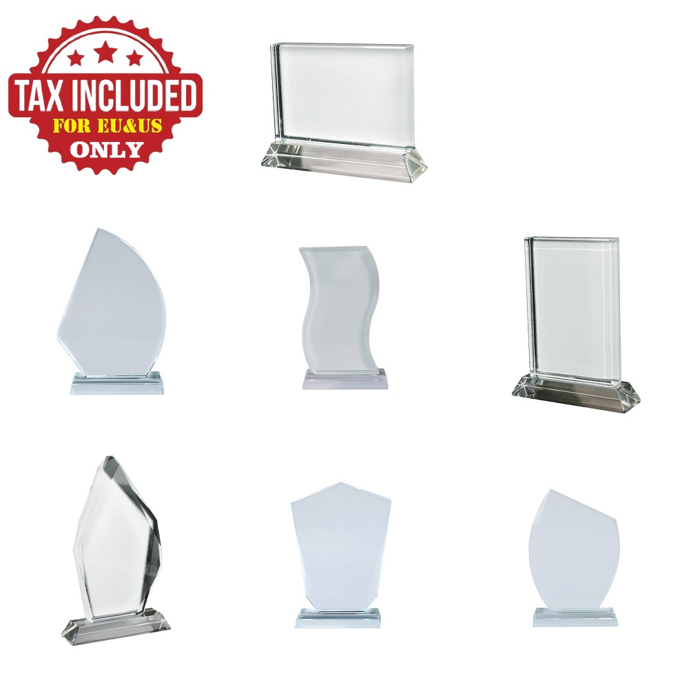 12 packs Sublimation Crystal Blanks Glass Plaque for Sublimation Award Plaque, Picture Frame, Sublimation Gifts, Crystal Tabletop Decor, DIY Sublimation Blanks