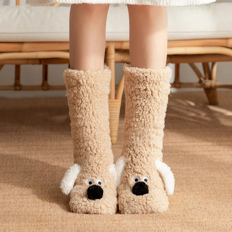 Dog Snow Socks Floor Socks Cartoon Adult Sleep Socks WinterSocks Leg Covers Carpet Slippers Socks Couple Socks Christmas Gif250827