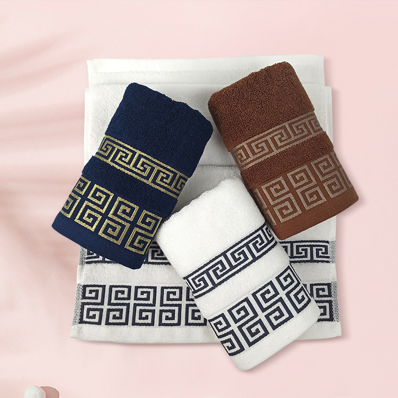 Personalize your soft experience Pure cotton bath towel set with checkered jacquard cut-out face towels - custom pure wool bathroom essentials