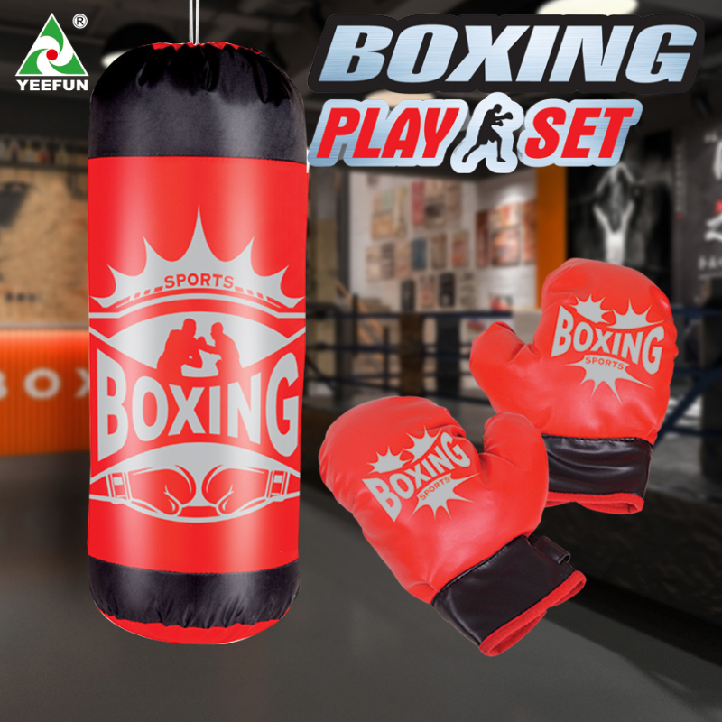 Kids Boxing Gloves for Fun Muay Thai Fight Sanda Martial Arts Bag Punching Training Children's Boxing Glove Sandbag Set