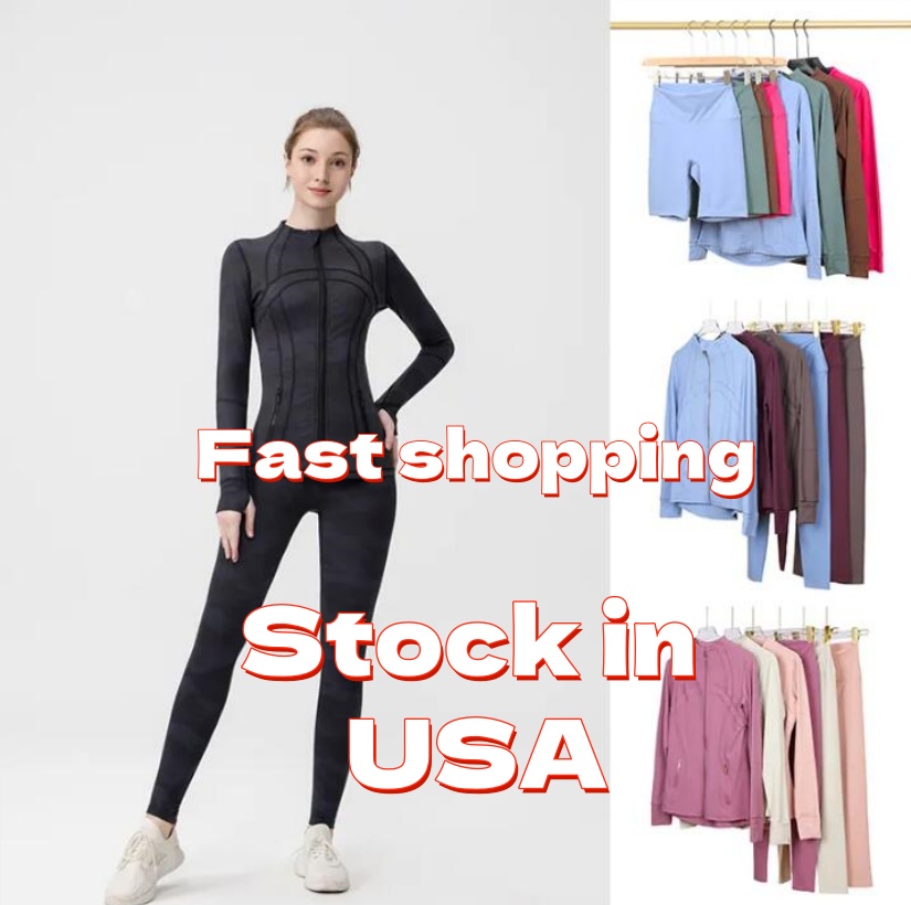 Yoga Set long sleeves Jacket Cropped Pants Shorts Outdoors Fitness Exercise Breathable Sports Jogging Leggings Pant Womens High-quality Sportswear Jackets