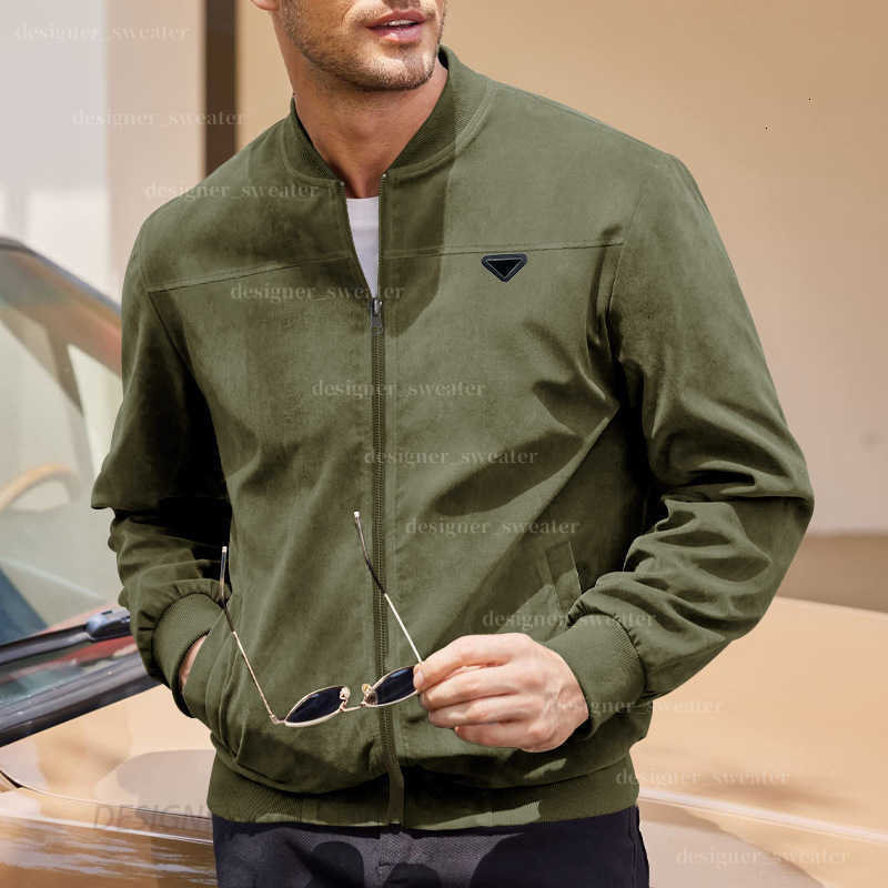 Men's Jackets Designer Autumn Suede Solid Color Zipper Jacket Casual Long Sleeve Cardigan Coat Men 1V1V