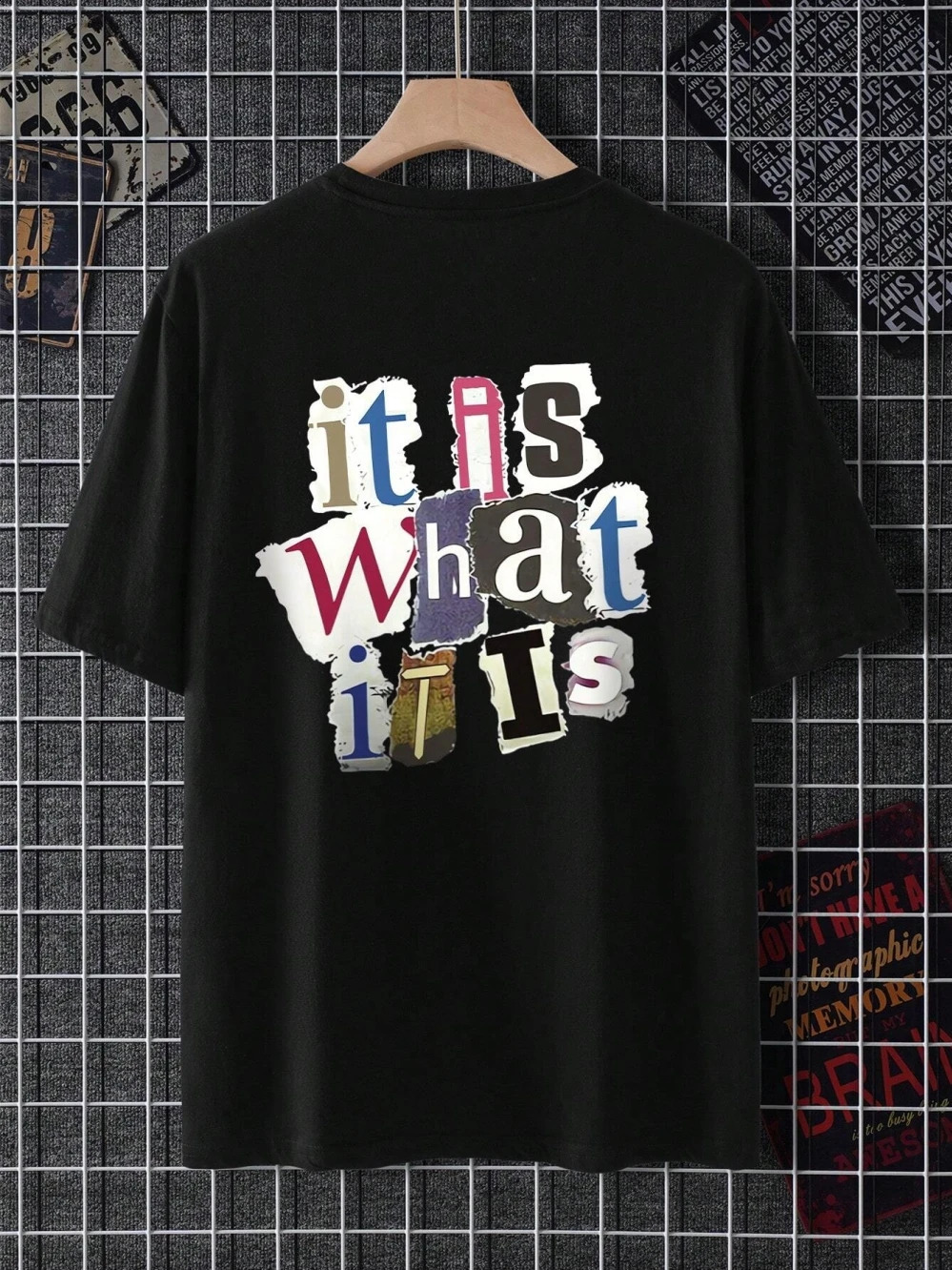 It Is What Letter Graphic Men Tshirt Summer Cotton Fashion Oversized Clothes Casual Hip Hop Tops Loose Soft TShirt 250826