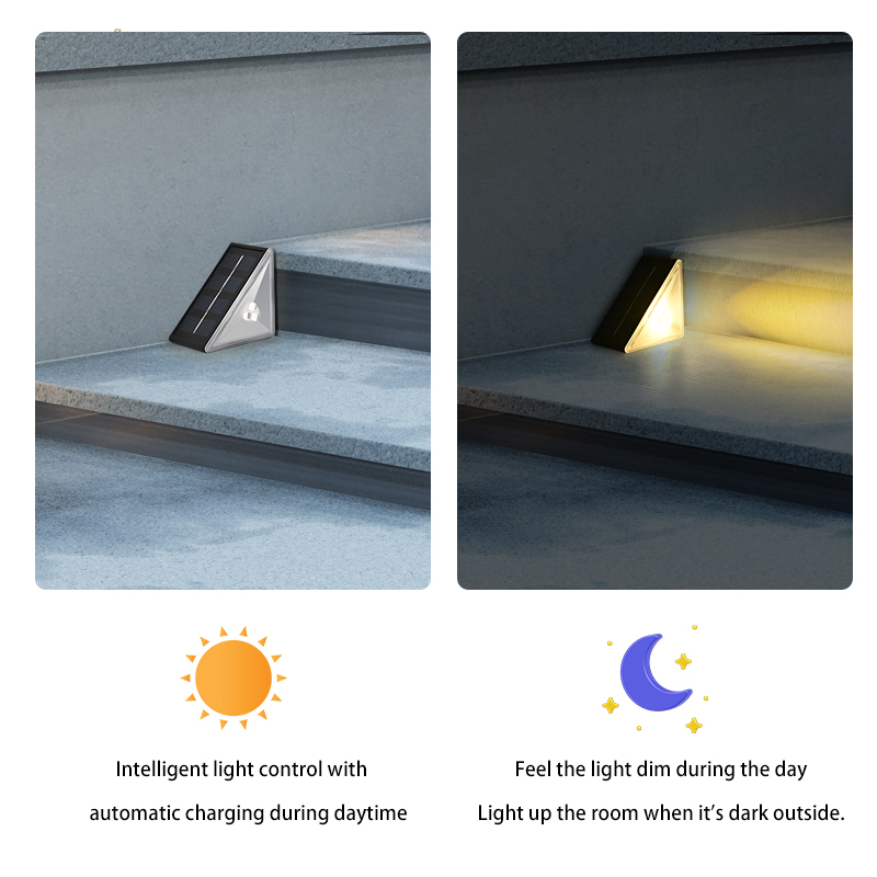 Solar staircase step lights, outdoor waterproof step lights, courtyard floor foot lights, led lights, walkway lights