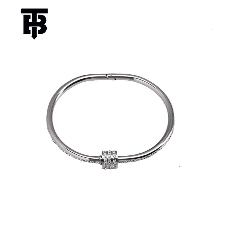 Luxury High-end Full Diamond Bracelet For Women 2025 Designer Jewelry Wedding Rings Hot-selling Silver Titanium Steel Bracelet New Couple Jewelry