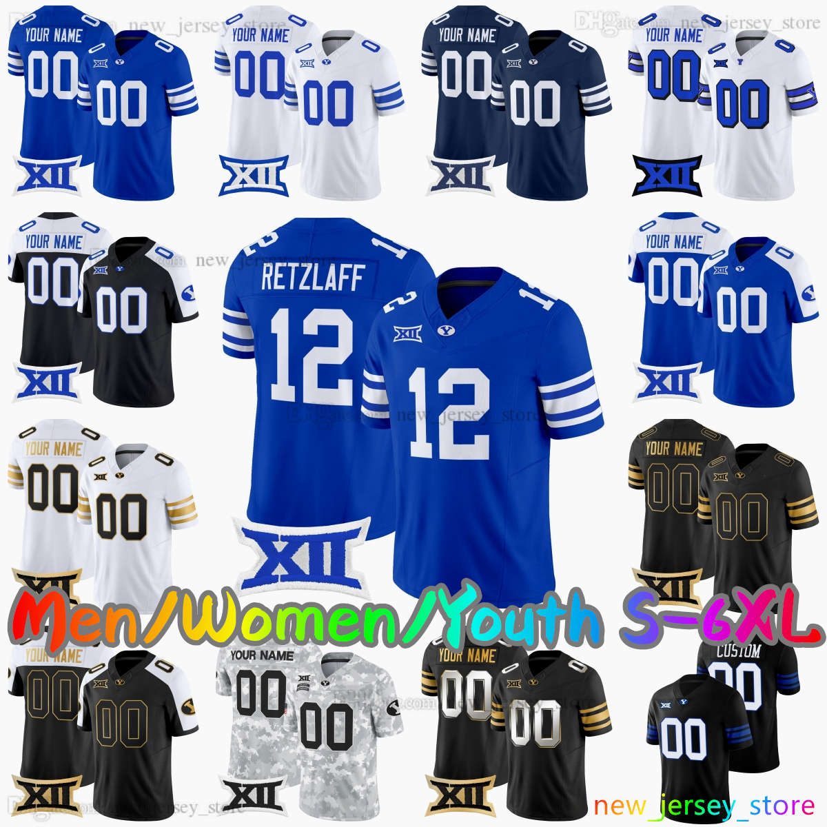 2025 Custom S-6XL College Football Jersey 47 Bear Bachmeier 4 LJ Martin 3 McCae Hillstead 10 Treyson Bourguet 2 Chase Roberts 7 Logan Lutui Steve Young Stitched Jerseys