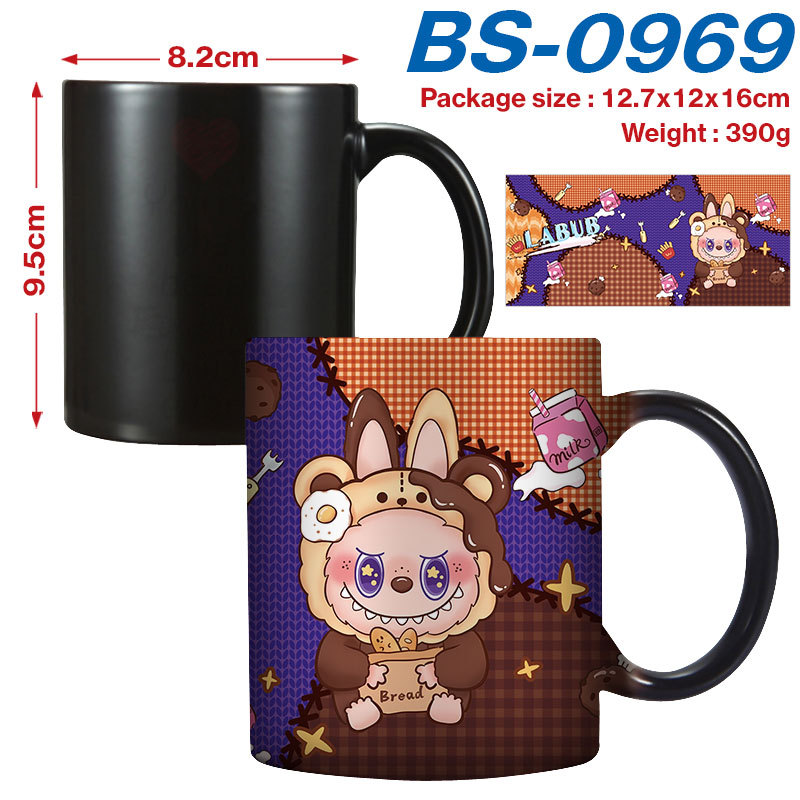 Labubu Anime Color-Changing Mug Water Cup Hot Water Cup Ceramic Cup Coffee Cup Tea Cup Christmas Gift Holiday Gift Durable Ceramics Design Labubu Cart
