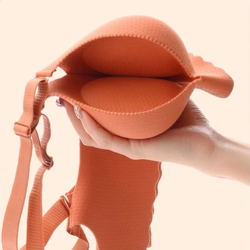 2025 Extreme PushUp Bra 8cm Pads for Small Bust Wireless Double Cup Lift Natural Shape Adjustable Plunge Deep V Bras250827