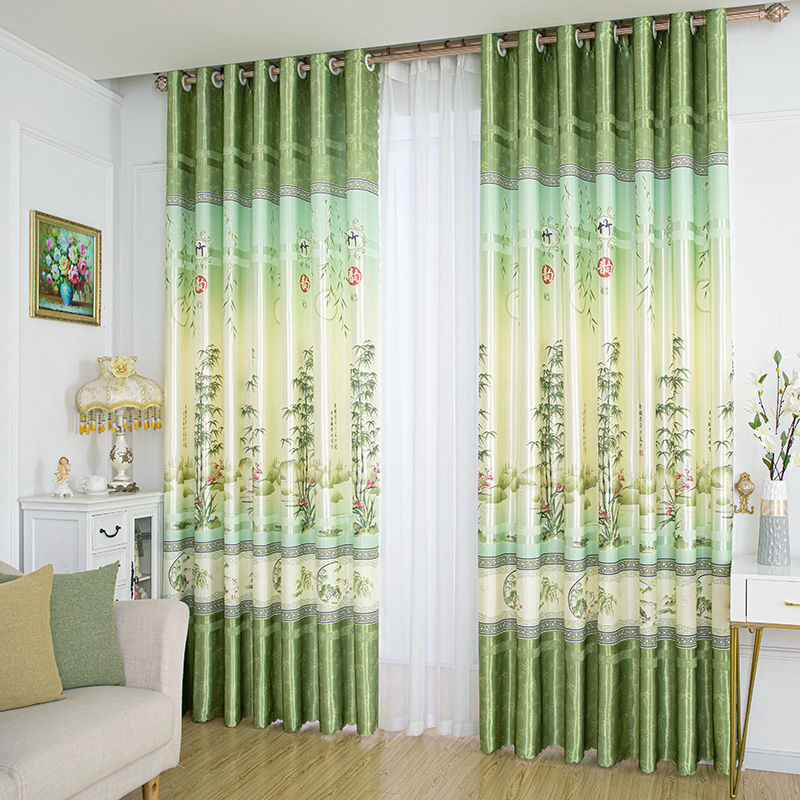 YL-37036 digital printed fabric shower curtain waterproof thick bathroom hook partition curtain
