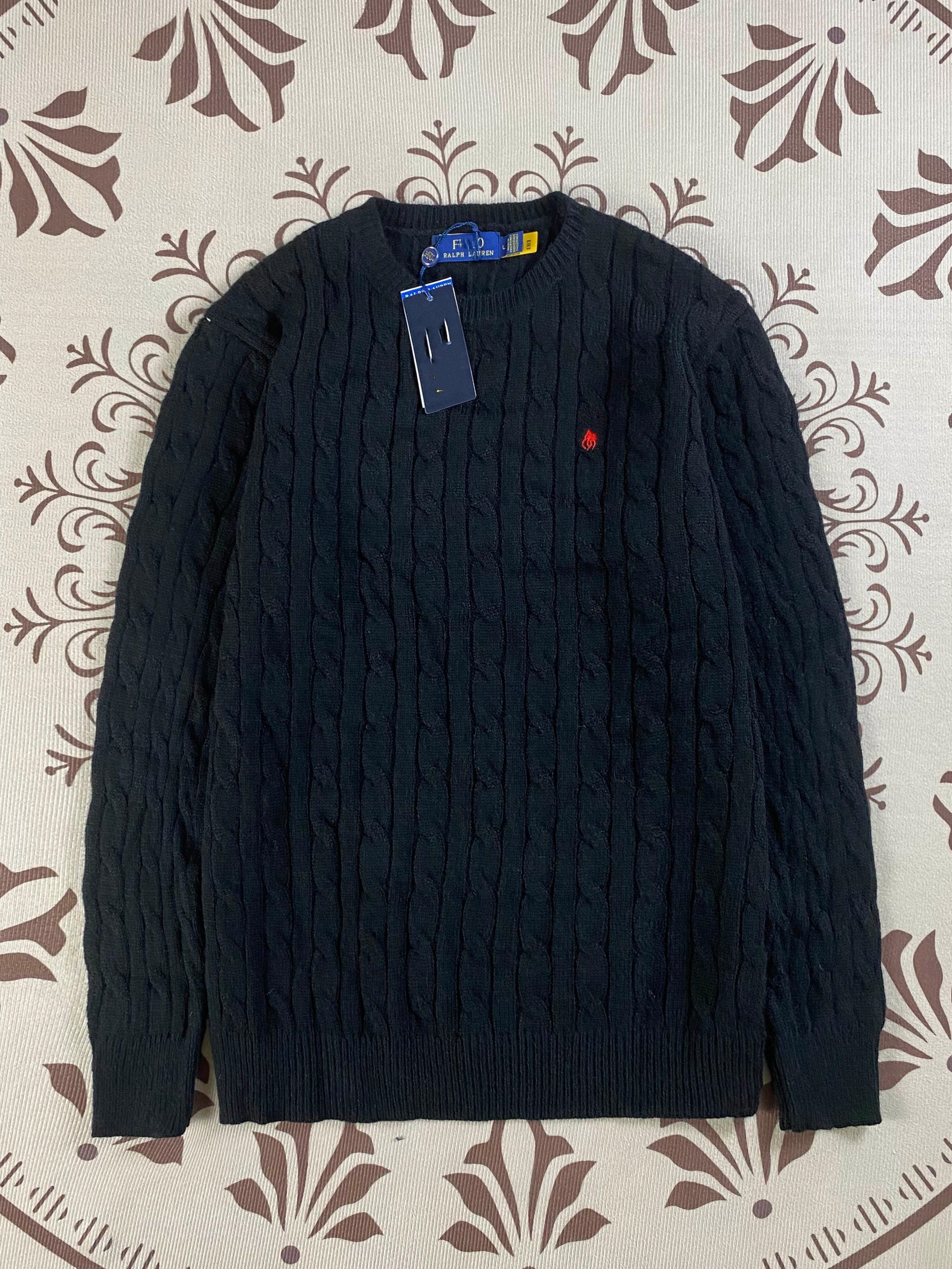 Trendy and versatile men's knitted cotton sweater pullover, pony casual knitted sweater, designer sweater for men