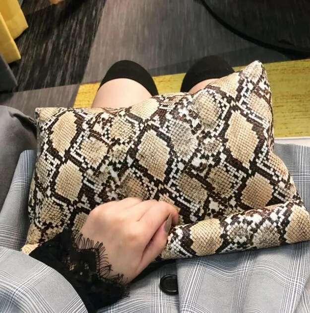 Designer Bags light luxury Fashion Women Evening Party Snake skin pattern Large-capacity leather hand-held pinch bag - view 6