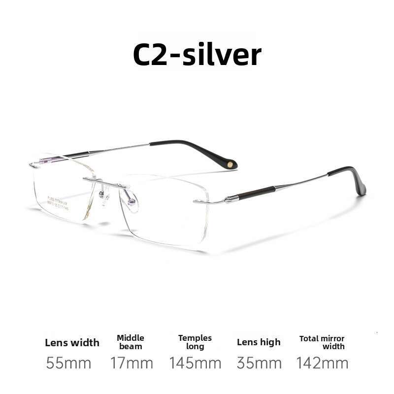 Shenzhen Full High-Quality Redwood Leg Ultra-Light Frame Business Men Rimless Pure Titanium Prescription Glasses