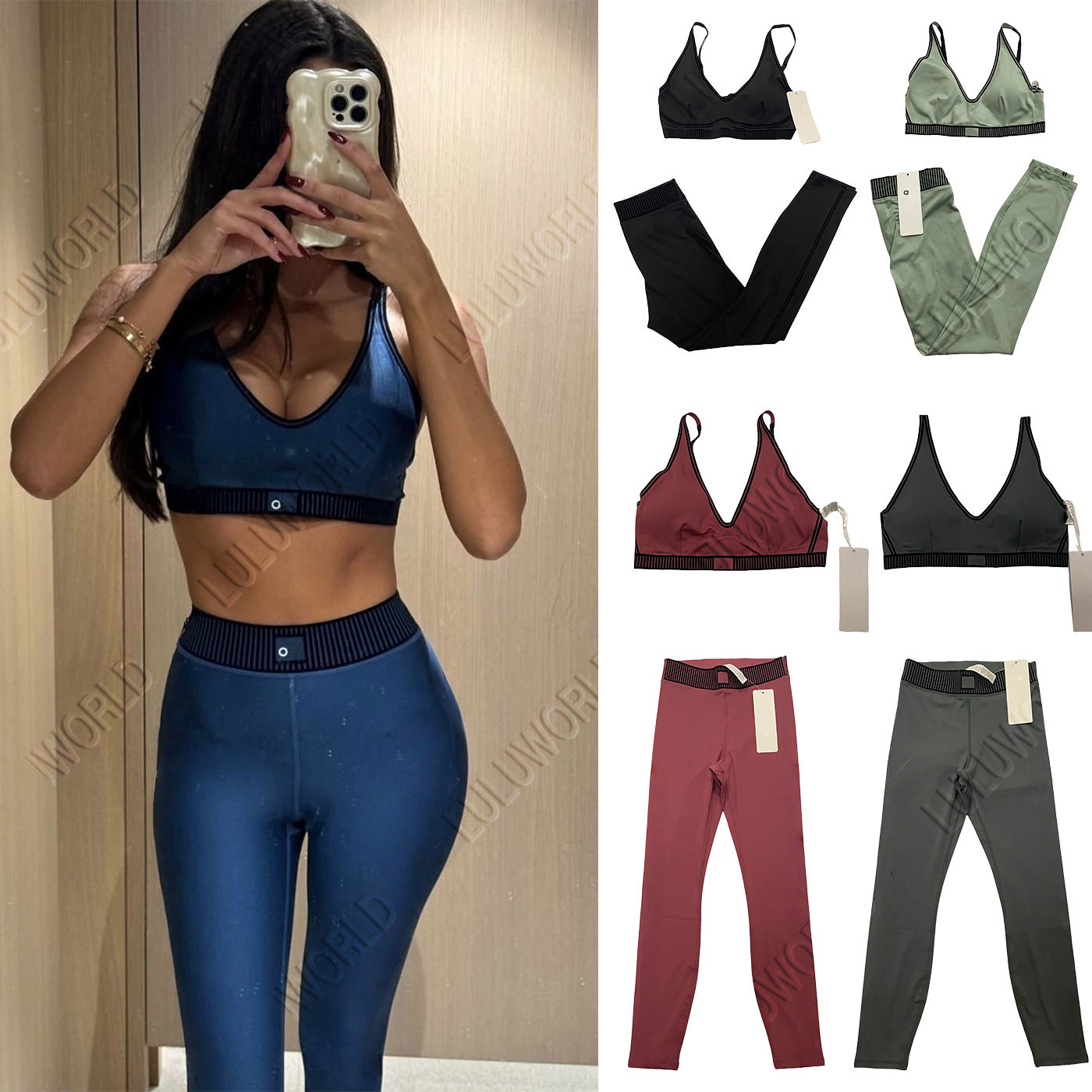 New arrivals Gym Sports set Bra and Leggings High-waisted tight pants high-elastic underwear Yoga Comfortable Running, weightlifting Aloness women clothes Set