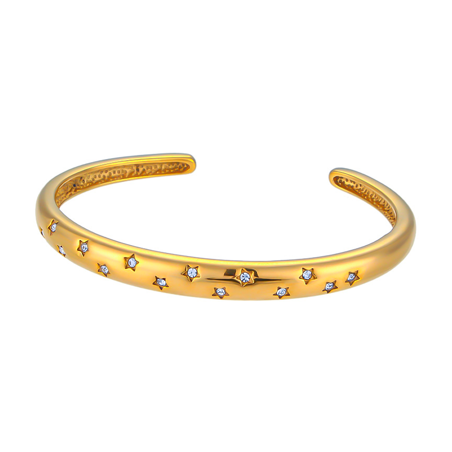 Bracelet Designer Bracelet Bangle Luxury Jewelry Hot Selling Open Cuff Stainless Steel Round Zirconia Octagram Star Pentagram Charm Bracelet for Women