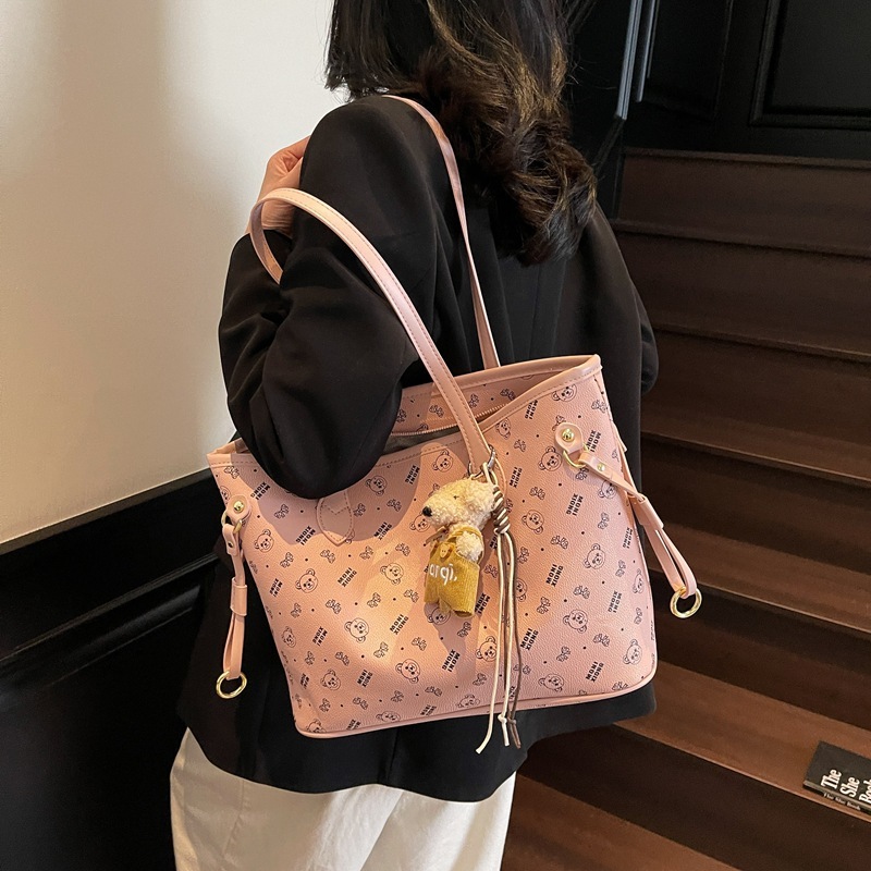 Cute Cartoon Print Tote Bag Designer Bag Women S Free Delivery To Your Door New Luxury Bag College Student Class Shoulder Bag Large Capacity Handbag