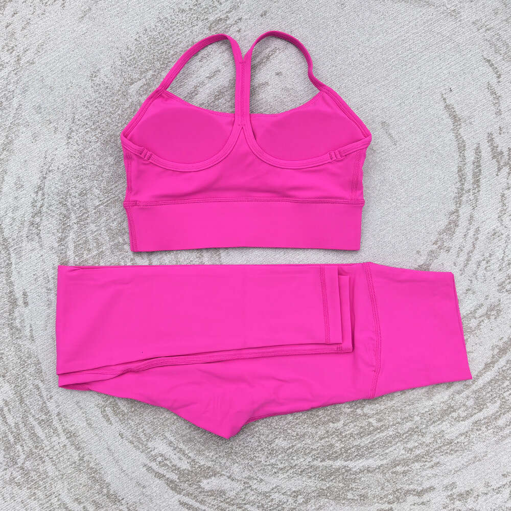 Brushed Tight-Fitting Back Yoga Elastic High-Waist Outfit for Women Outdoor Running Fitness Sports Set