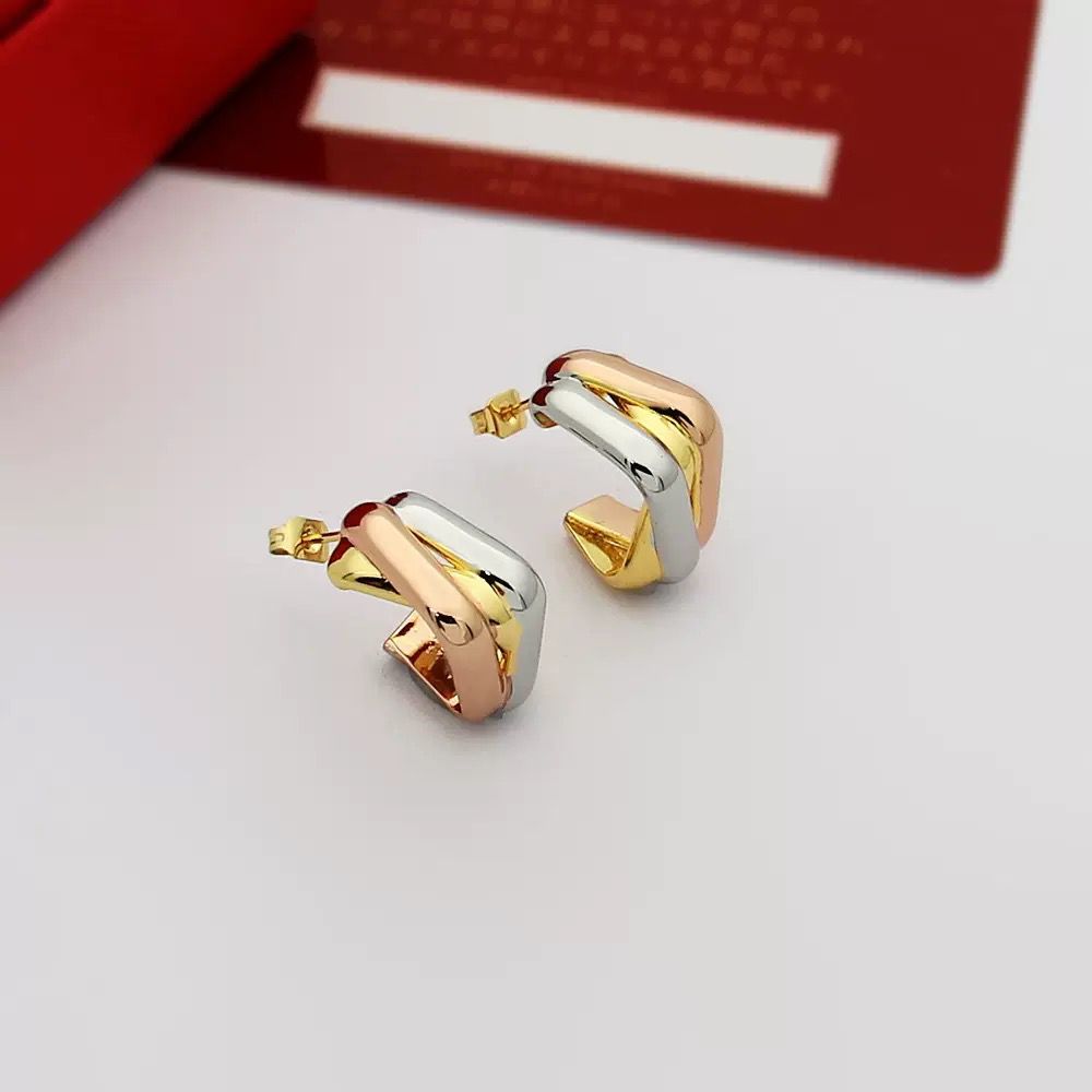 Luxury European & American Fashion Tri-Colored TiSteel Retromodern Ear Jewelry Set w/Case