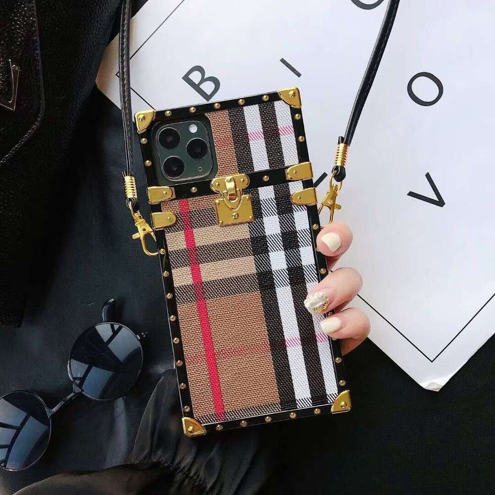 iPhone 16 Square Fashion Unisex Phone Case Apple 12 Leather Crossbody Compatible