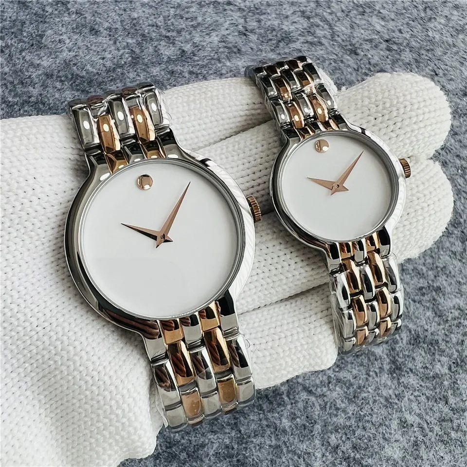 New Mens and womens designer watches made of stainless steel material 40mm28mm quartz movement womens simple watches mens luxury watches Christmas gif
