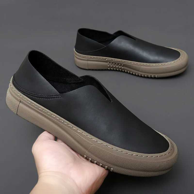 Genuine Leather Mens Shoes Fiable E Foot Rubber Outdoor Sports Moccasin Shoes Mens Soft Casual LoafersXJ250827