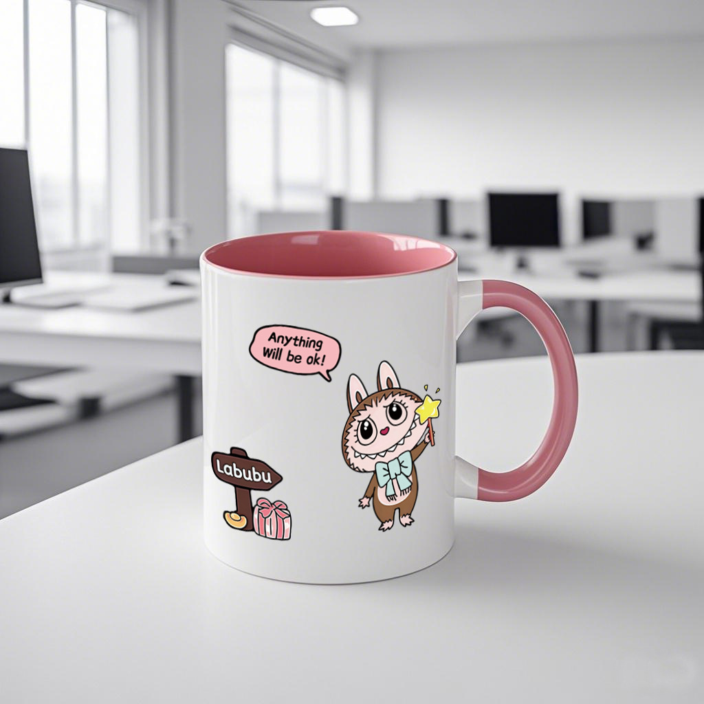 Pop Mart Mug Drinking Cup Ceramic Cup Labubu Water Cup Printed Cartoon Pattern Cup Coffee Cup Tea Cup Office Decoration with Handle Cartoony Design Ch