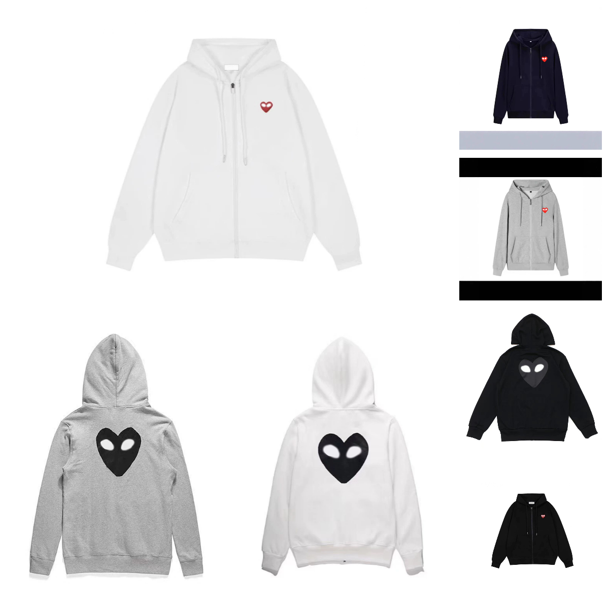 2026 Autumn Men's Hoodies Embroidered Solid Color Zippered Hooded Sweatshirt Women's Loose-Fitting Overcoat Tops