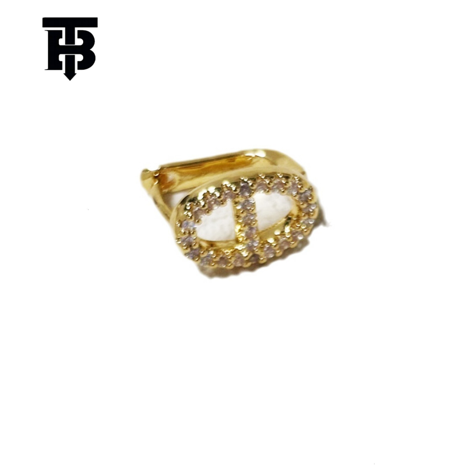 European And American Designer Jewelry Wedding Rings Simple Luxury Zircon Pig Nose Earrings Gold Plated High-end Elegant Ear Studs Wholesale