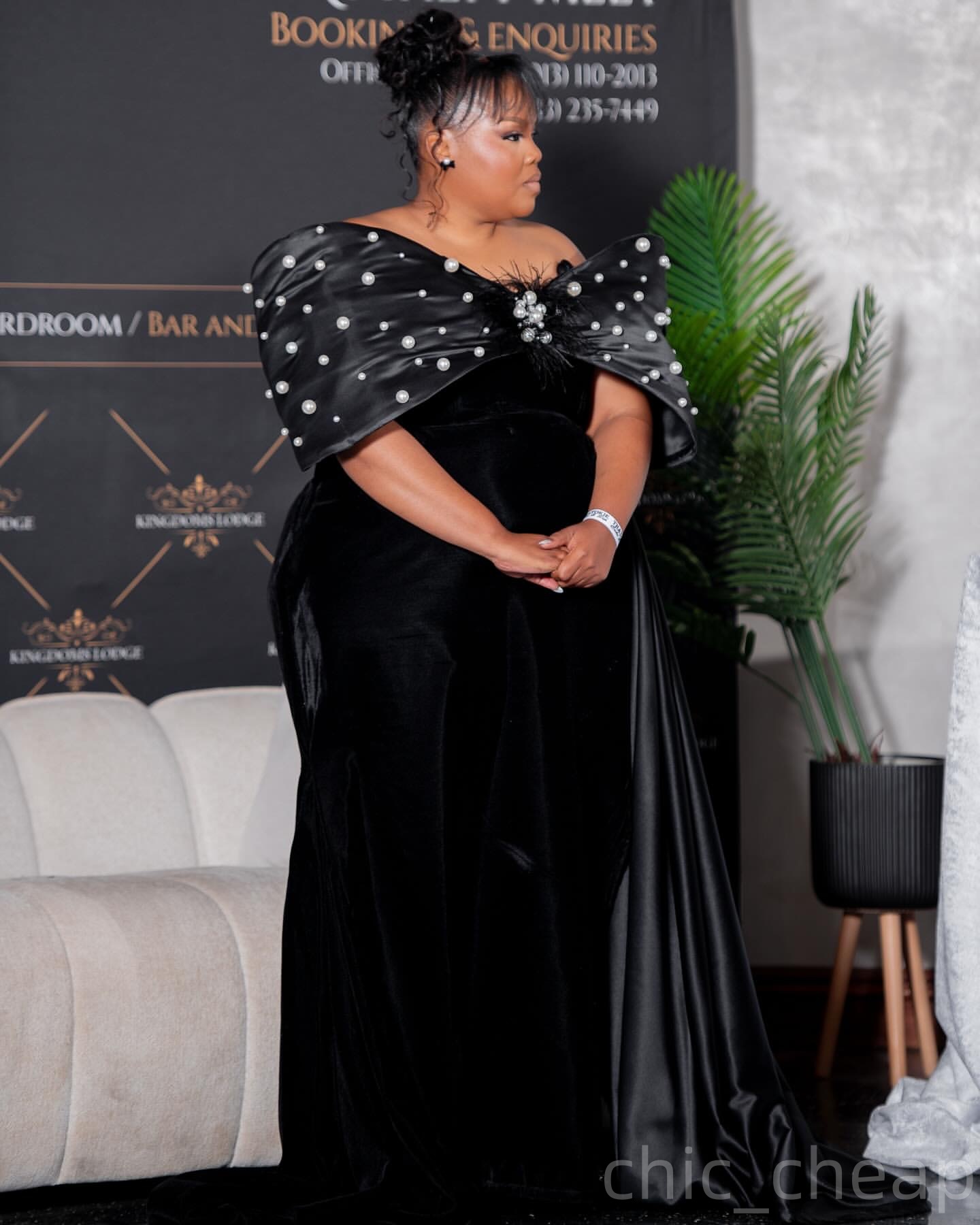 Mermaid Black Plus Size Prom Dresses 2025 Pearls Velvet Sweetheart Evening Formal Party Second Birthday Engagement Gowns Dress For Special Occasions