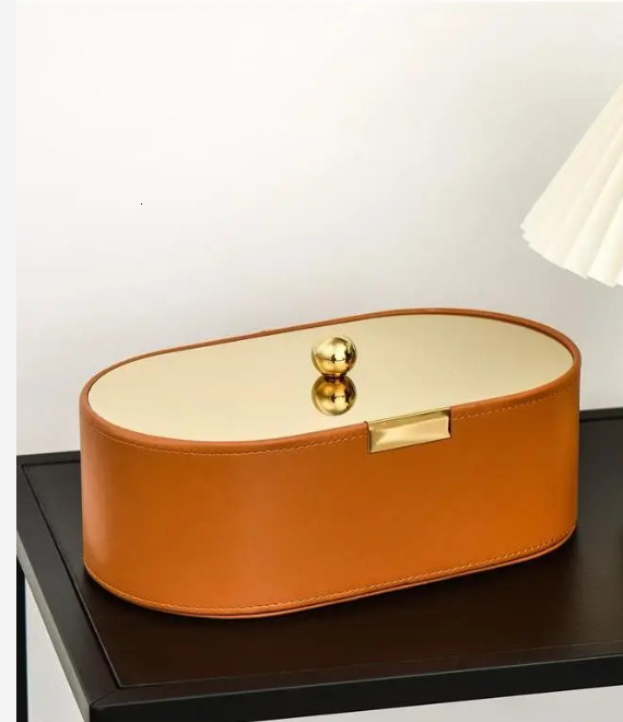 Light Multifunctional Leather Remote Control Storage Box Bedside Living Room Coffee Table Desktop with Lid for Miscellaneous Items ddmythur