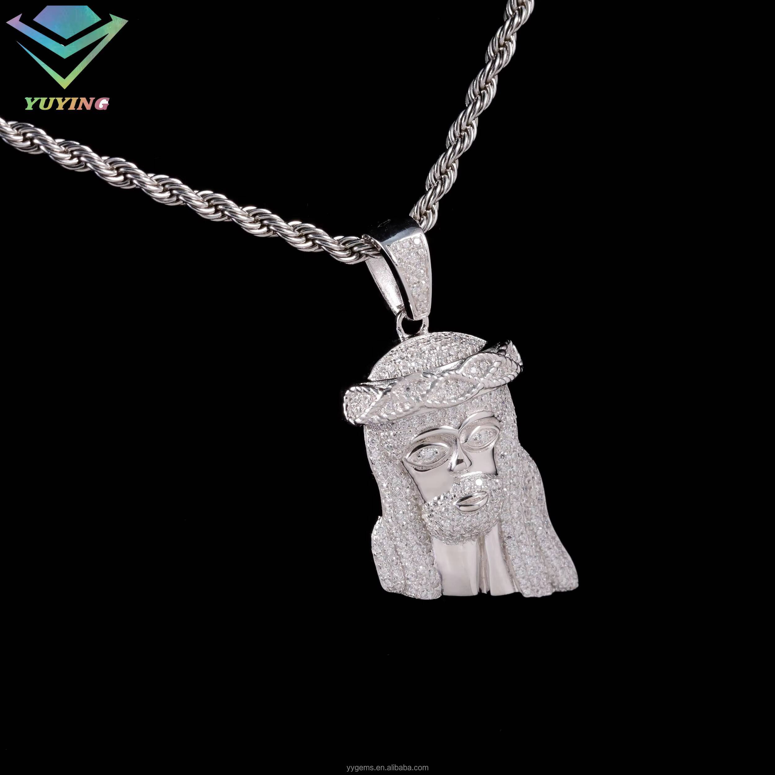 Fashion Hip Hop Jesus Pendant 925 Sterling Silver with Ice Out Moissanite VVS Diamond Jesus Pendant for Necklace