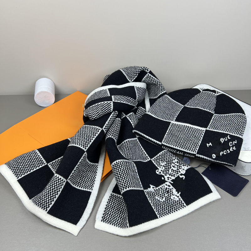 Luxury Designer Scarf and Cotton Hat Set for Women Alphabet Elegant Hundred Women Scarf Super High Value Hundred Warmth Winter Versatile