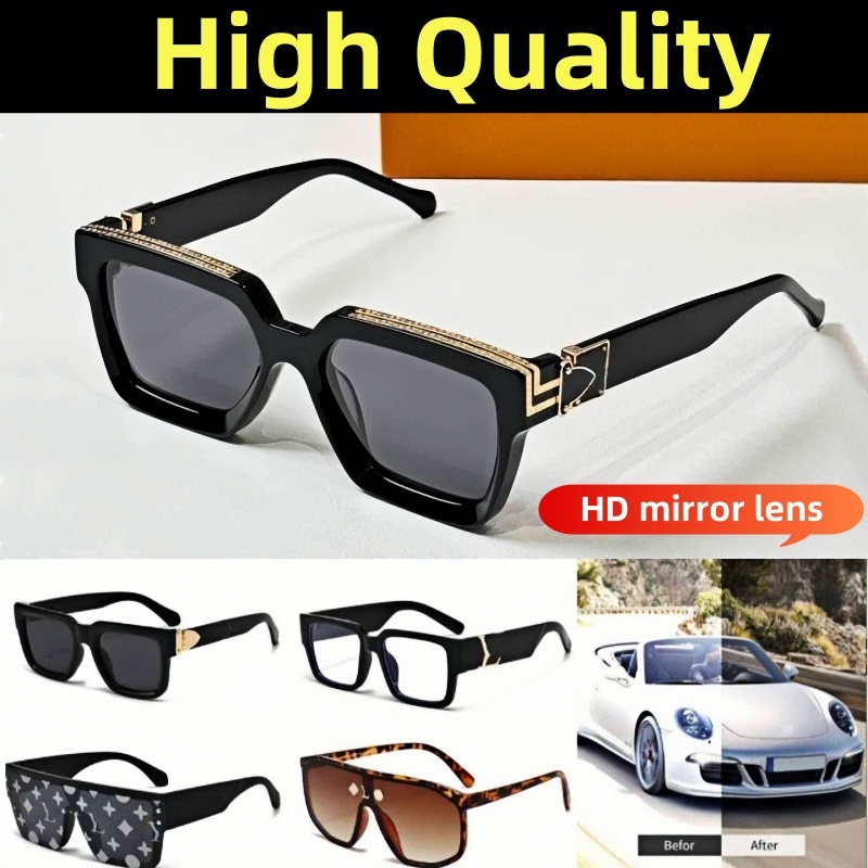 Luxury mens millionaire sunglasses large designer sunglasses for womens classic lunettes de soleil hiphop goggle outdoor driving sun glasses men eyeglasses hg03