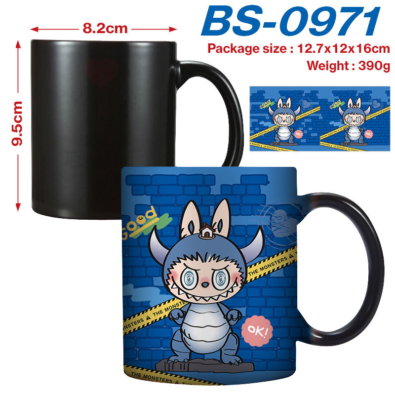 Labubu Anime Color-Changing Mug Water Cup Hot Water Cup Ceramic Cup Coffee Cup Tea Cup Christmas Gift Holiday Gift Durable Ceramics Design Labubu Cart