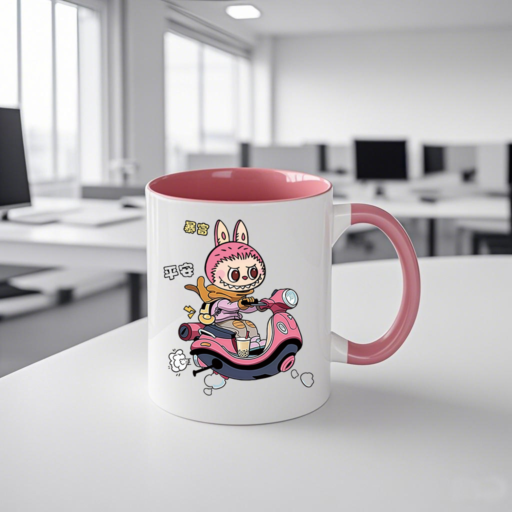 Pop Mart Mug Drinking Cup Ceramic Cup Labubu Water Cup Printed Cartoon Pattern Cup Coffee Cup Tea Cup Office Decoration with Handle Cartoony Design Ch