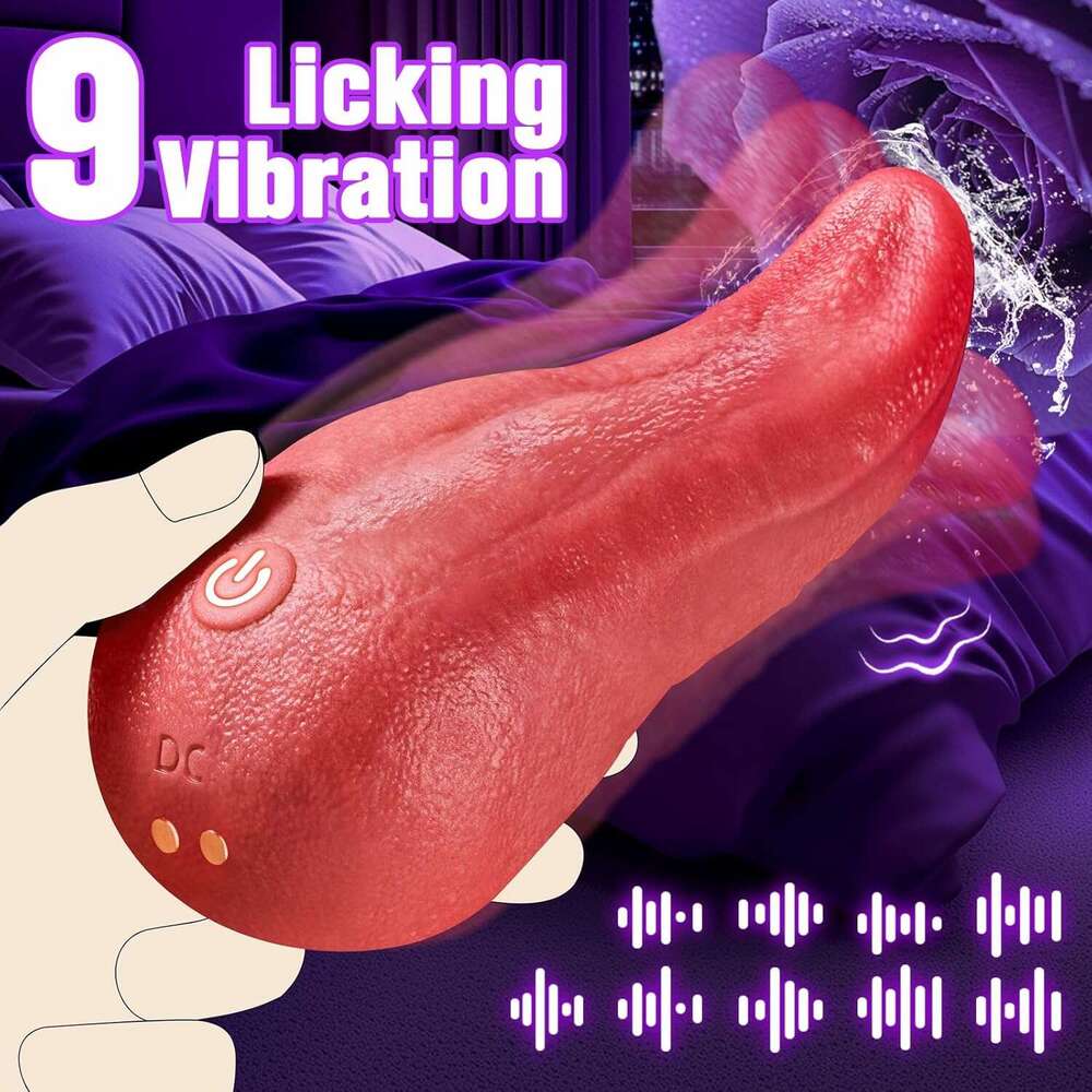 Tongue Vibrator Toy Women - 3 in 1 Realistic Vibrators Sex with 9 Licking Vibrating & Heating Modes Clitoral G Spot Stimulator, Adult Toys Dildo for F