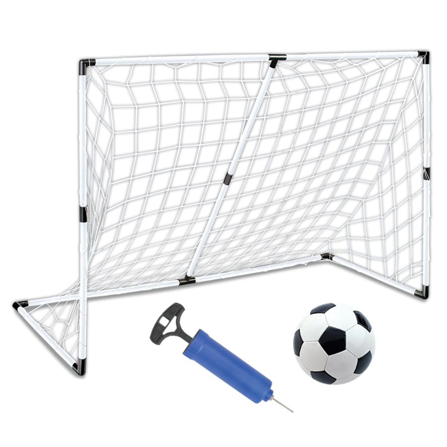 Children Football Goal Set for Backyard Garden Beach, Foldable Soccer Net with 1 Balls, PP Frame Outdoor Sports Games Toys Gift for Boys