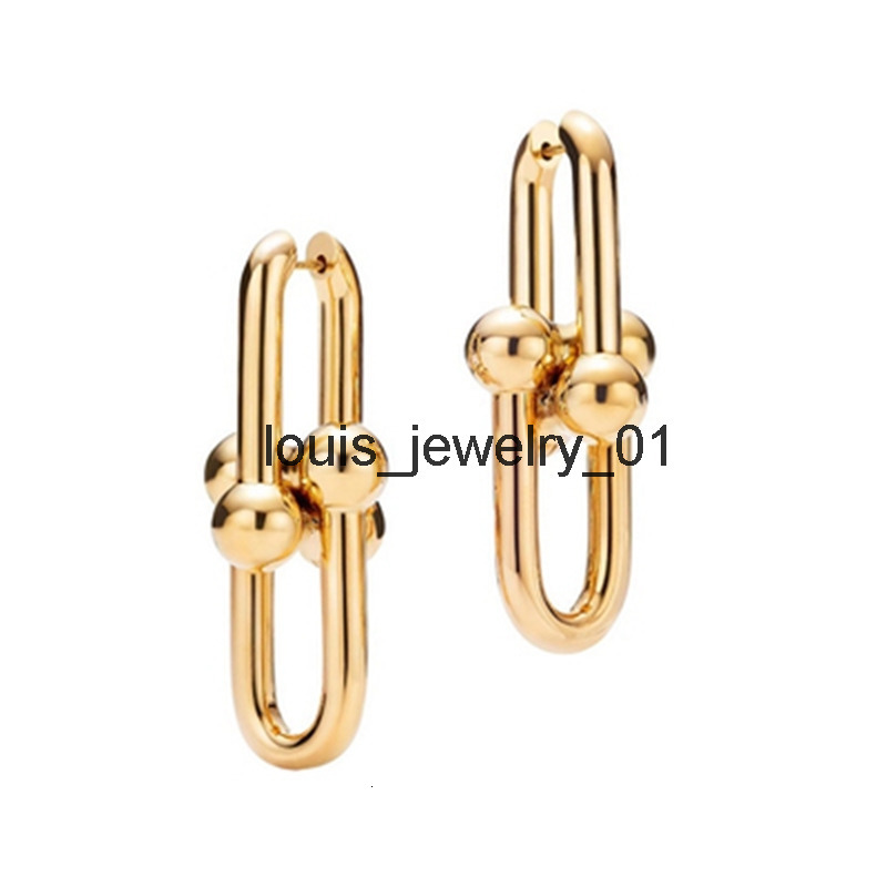 New Fashion Stainless Steel U Shape Stud Earring Design Chain Link Earrings for Women Man Wedding Party Jewelry With