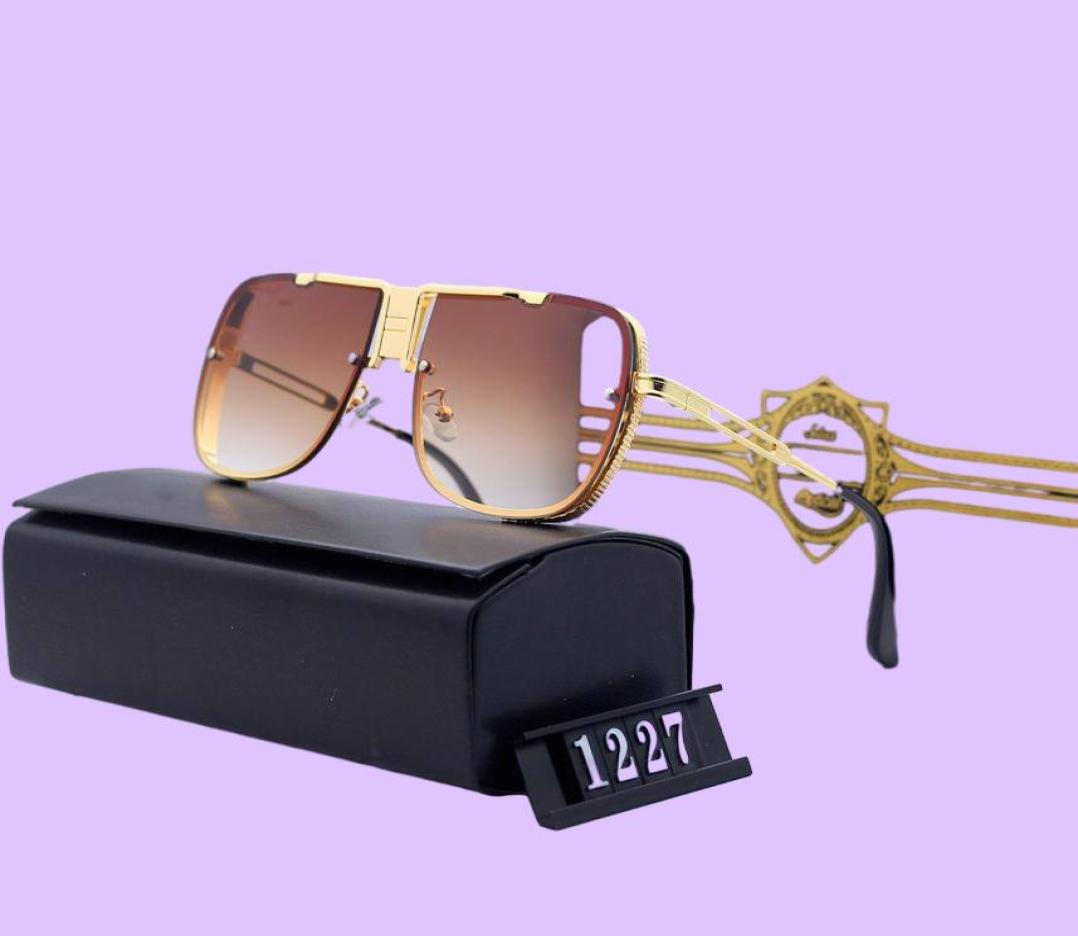 High Quality Designer Top New Fashion Sunglasses 1227 Man Woman Casual Glasses Brand Sun Lenses Personality Eyewear With Box case DT12272561871