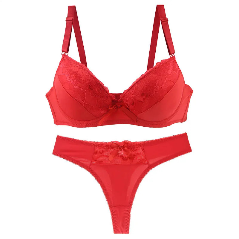 DaiNaFang Sexy Push Up Bra Sets Padded Lace Middle Mold Cup Underwear For Women BCDE Plus Size Lingerie Female250826ww