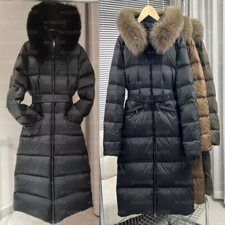 Women's winter down jackets, luxury women's clothing, designer parkas, women's down jackets, white duck down outdoor windproof, warm tops, fashionable fur collar jackets