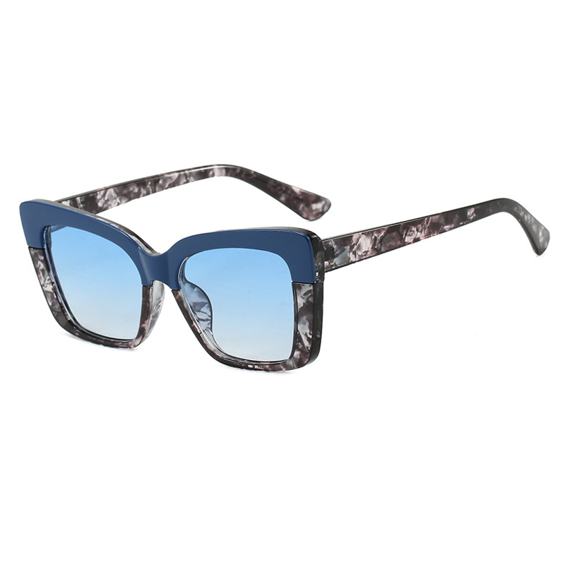 Color Block Square Sunglasses Trendy UV 400 Protection Shades for Women Fashion Retro Over sized Frame