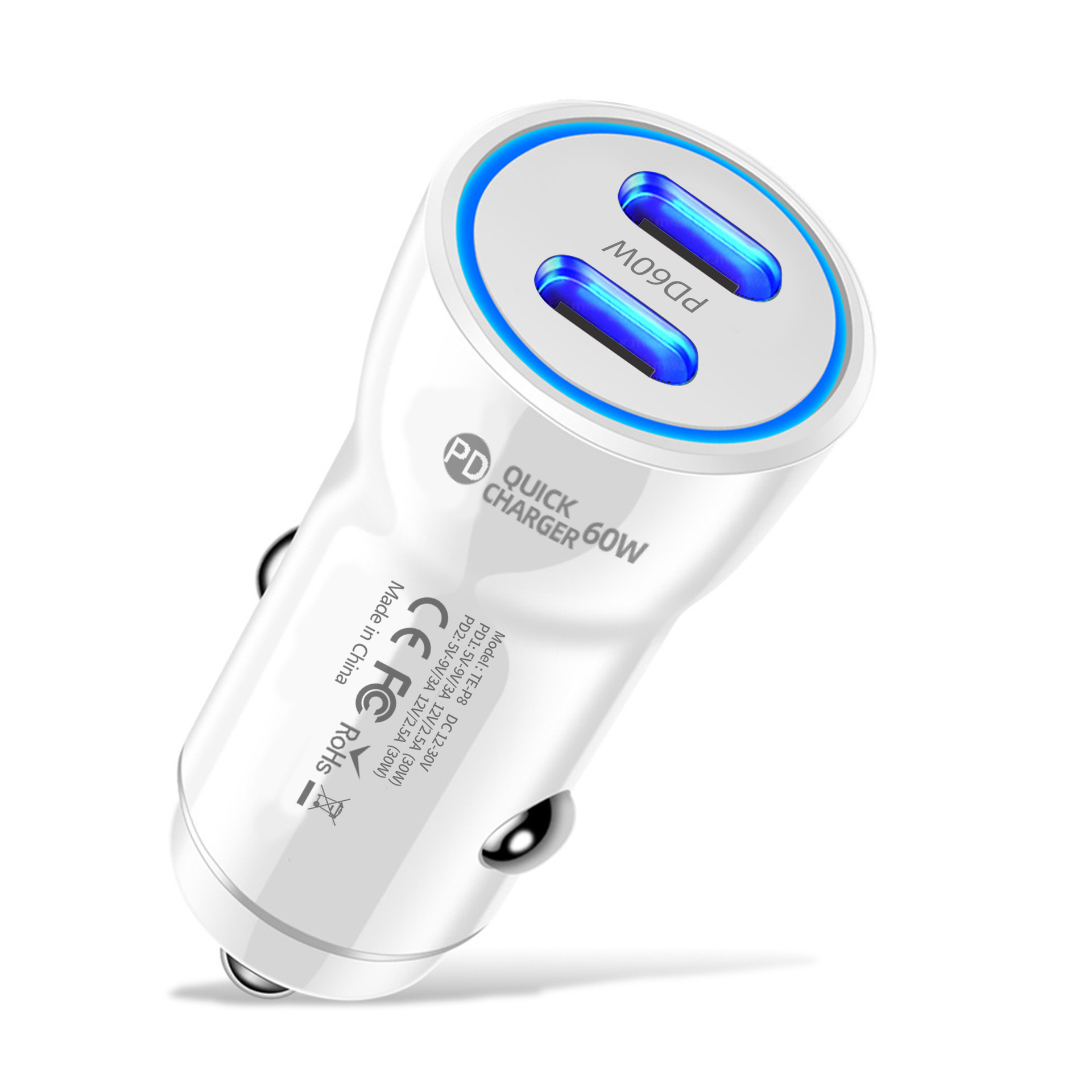 60W 40W Dual USB C Ports Car Charger Type c PD Chargers Adapter For Iphone 15 16 17 Plus Samsung S24 S25 htc lg android phone With Retail Box