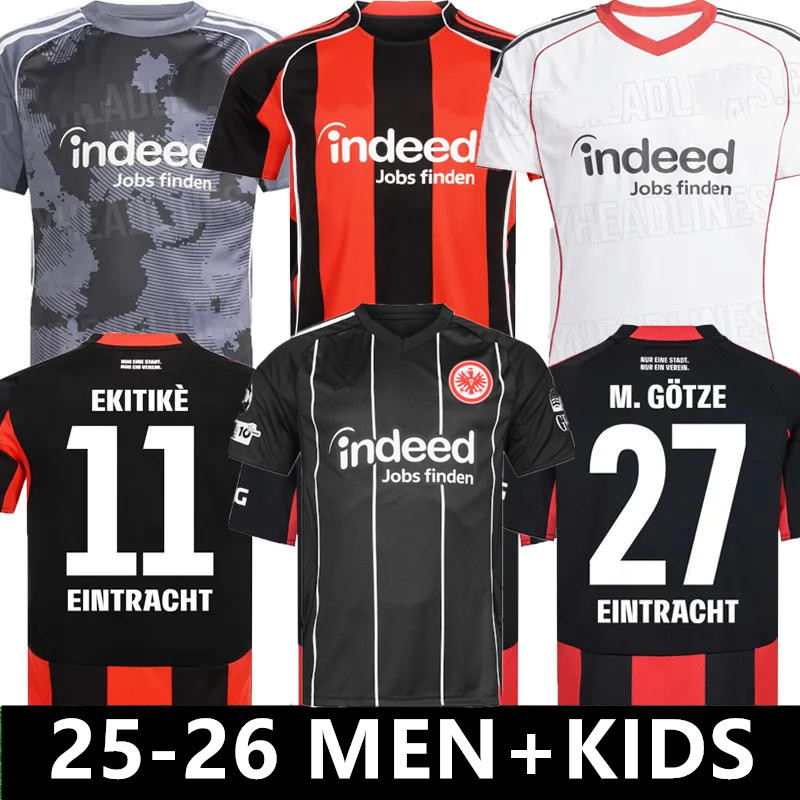XXXL 4XL 25 26 Eintracht Frankfurt HOME AWAY THIRD Soccer Jerseys 2025 2026 MARMOUSH KNAUFF DINA EBIMBE M.GOTZE SKHIRI KOCH CHAIBI Men Kids Kit football shirt uniform