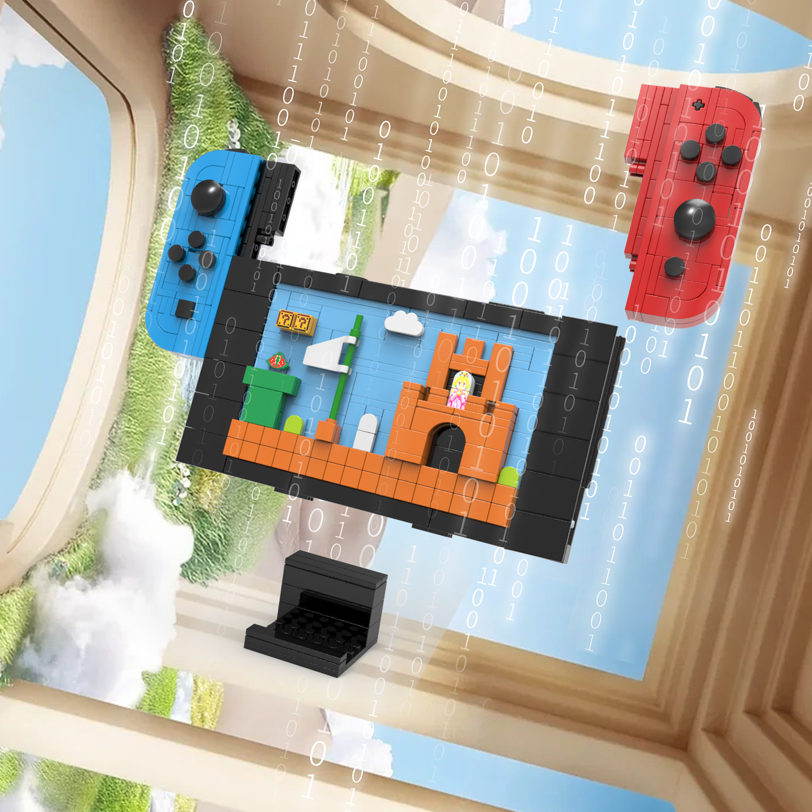 Game console building block toy set detachable MOC classic Chinese domestic assembly building block model gift toy