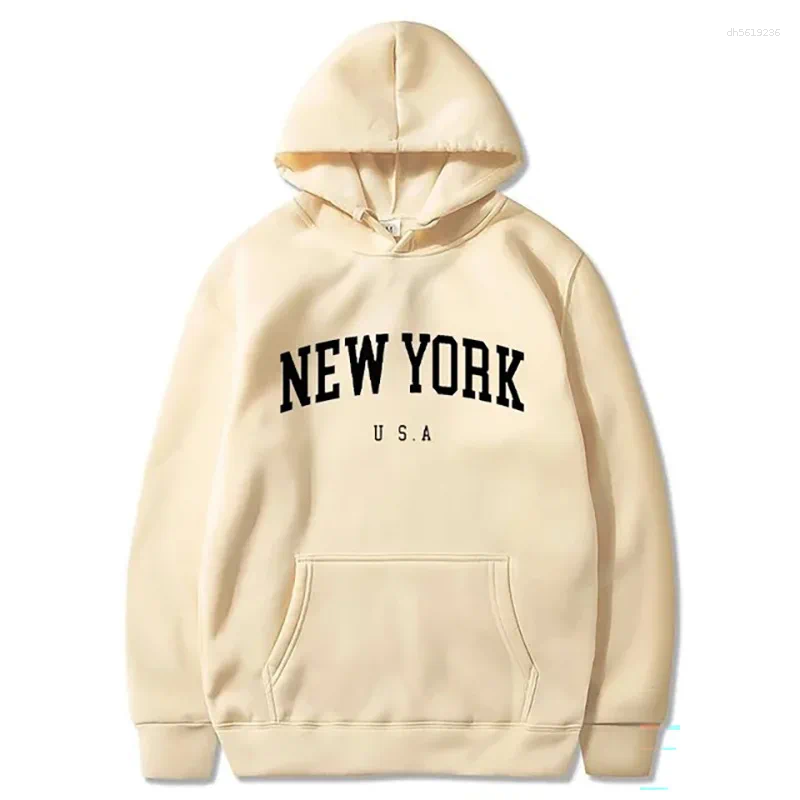 Men's Hoodies YORK Autunm Winter Printed Hoodie Brand Hoody Clothes Vintage Fashion Casual Street Unisex Long Sleeve Pullovers