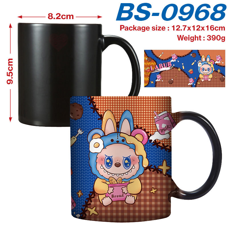 Labubu Anime Color-Changing Mug Water Cup Hot Water Cup Ceramic Cup Coffee Cup Tea Cup Christmas Gift Holiday Gift Durable Ceramics Design Labubu Cart