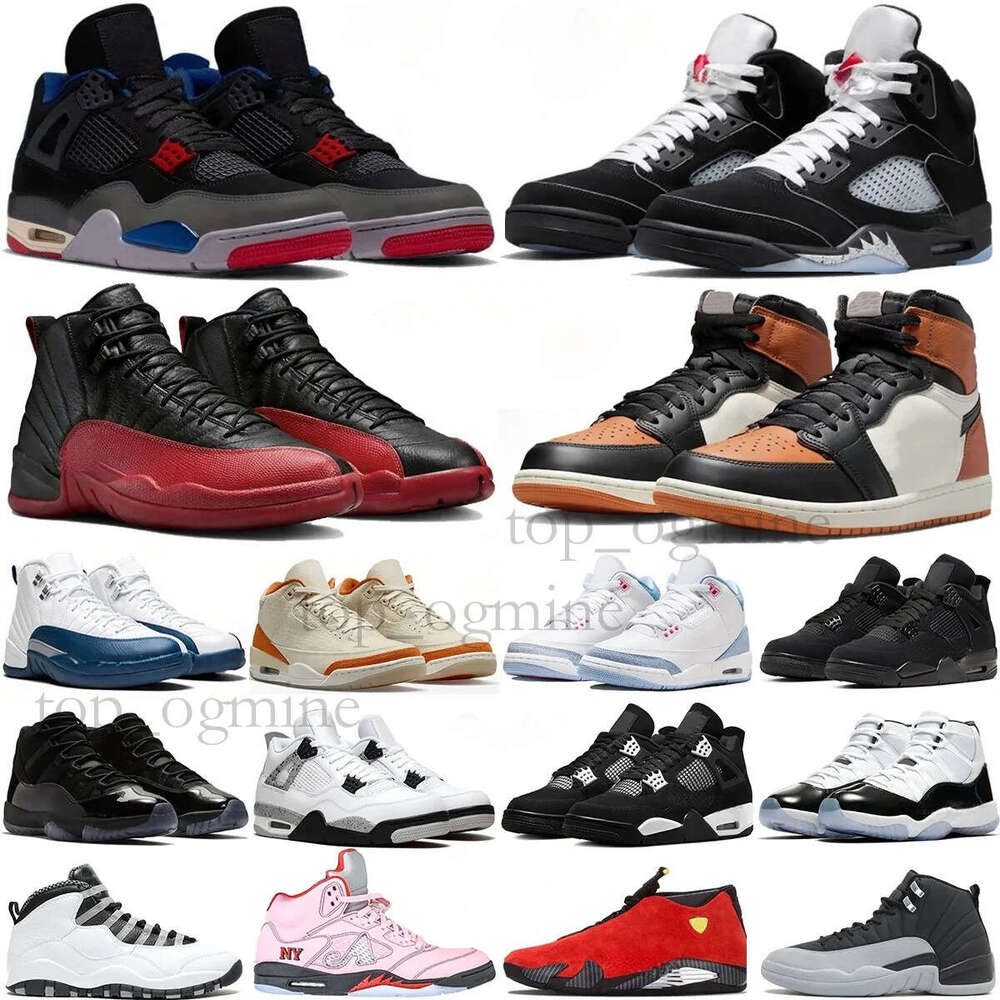 Designer White Cement Thunder Basketball Grape Wings Trainer Black Cat Flu Game Shoes Outdoor Slippers Shoes Men Women Sneakers